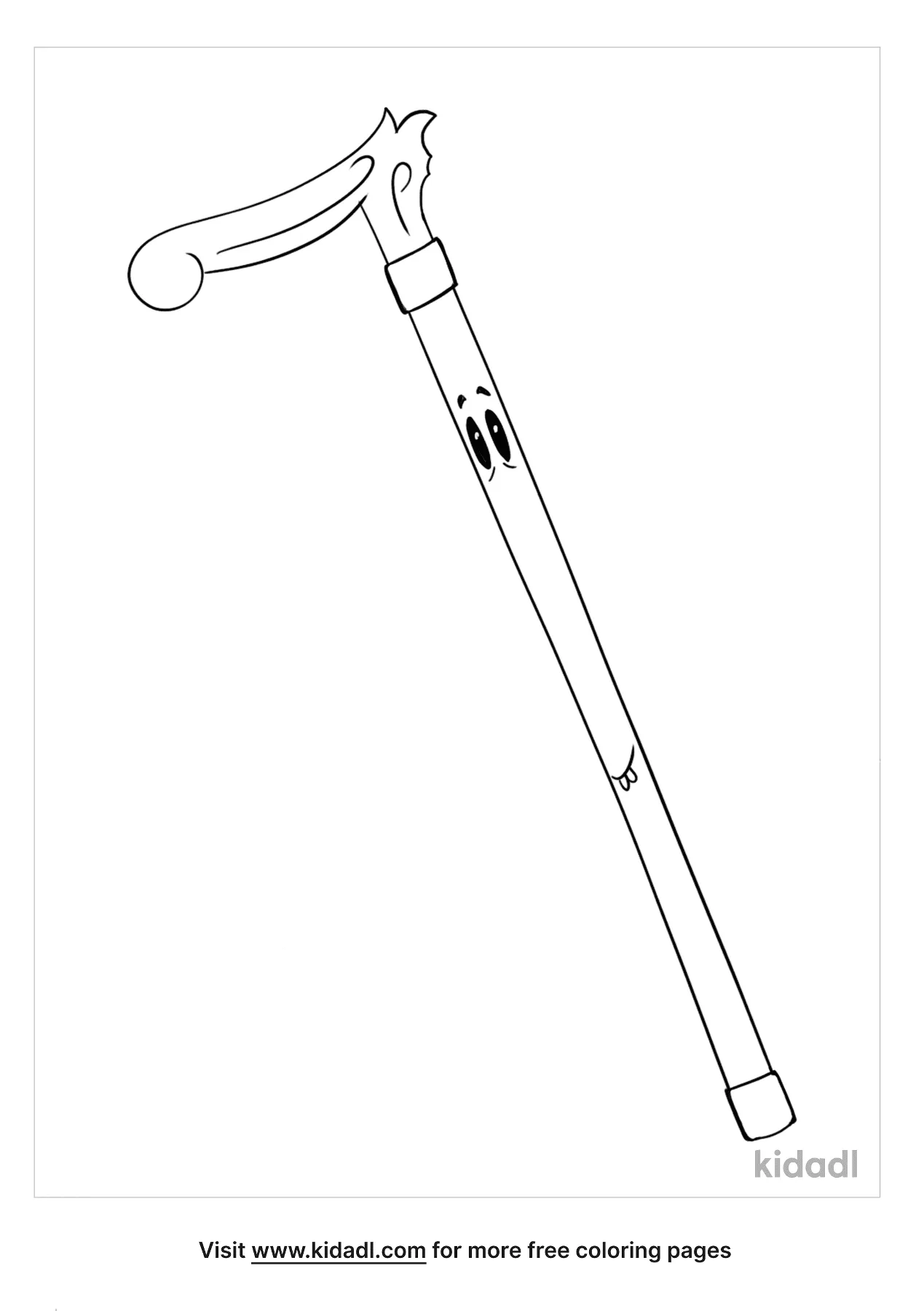 Free walking stick coloring page coloring page printables