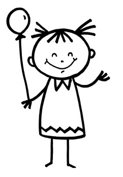 Everyday kids stick figures black and white coloring pages distance learning