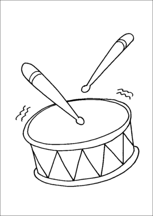 Drum and sticks coloring page