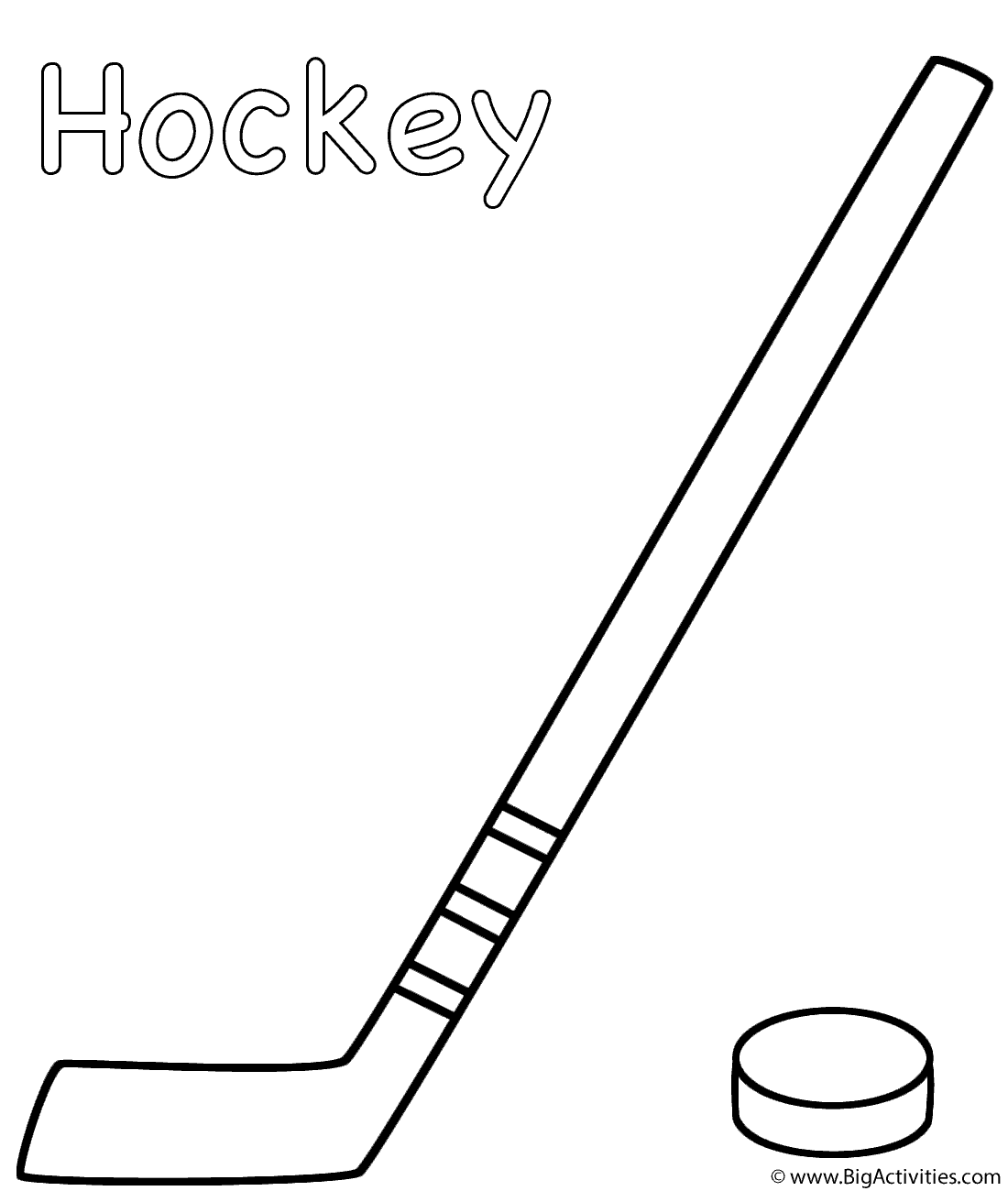 Hockey stick with puck