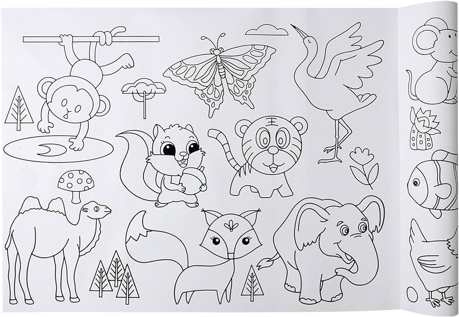 Giant coloring poster self adhesive wall size coloring book wall decal huge peel and stick coloring page oversize doodle art for kids children adults family classroom home kitchen