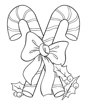 Premium vector christmas sticks coloring page