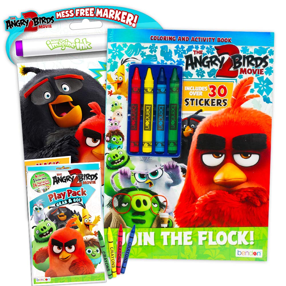 Angry birds coloring book super set pack coloring and activity books with angry bird stickers angry birds bad piggies party supplies bundle toys