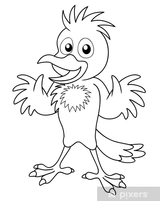 Sticker illustration of bird cartoon