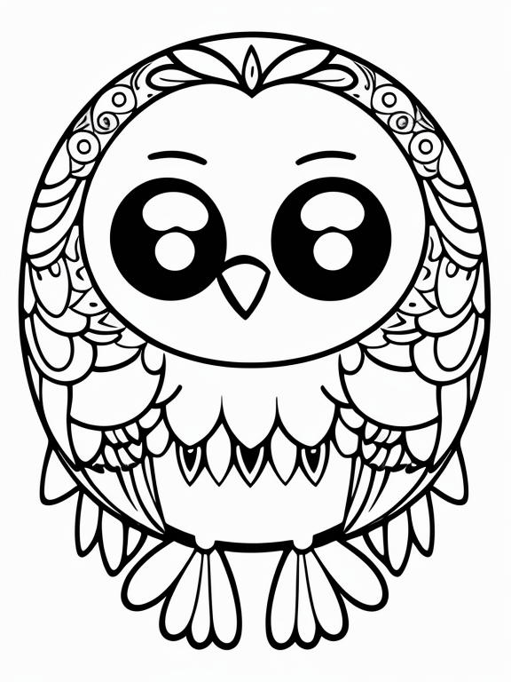 Cute animated bird coloring page b