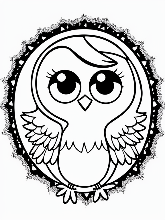 Cute animated bird coloring page b