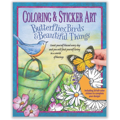 Coloring sticker art butterflies birds beautiful things