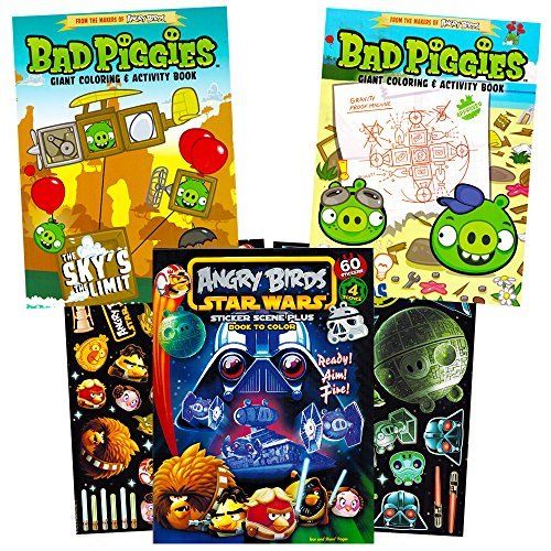 Colorful angry birds coloring book set