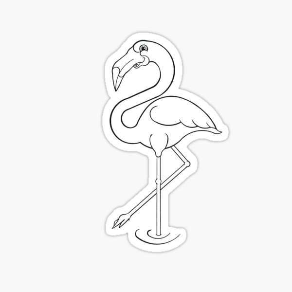 Color your own flamingo sticker for sale by grandpah