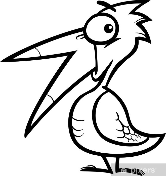 Sticker little bird cartoon for coloring book