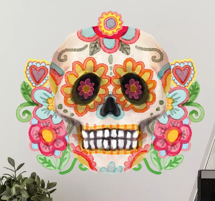 Day of the dead skull wall sticker