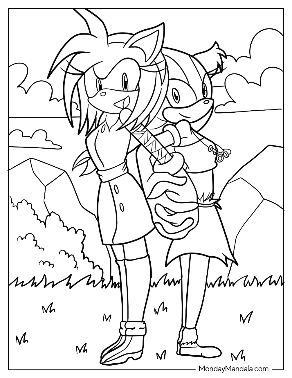 Amy rose coloring pages free pdf printables