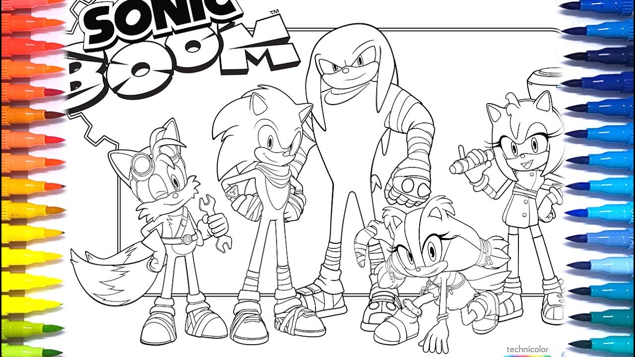 Sonic boom coloring pagessonic super speed coloring amy rosetailsknucklesstickselektronomia