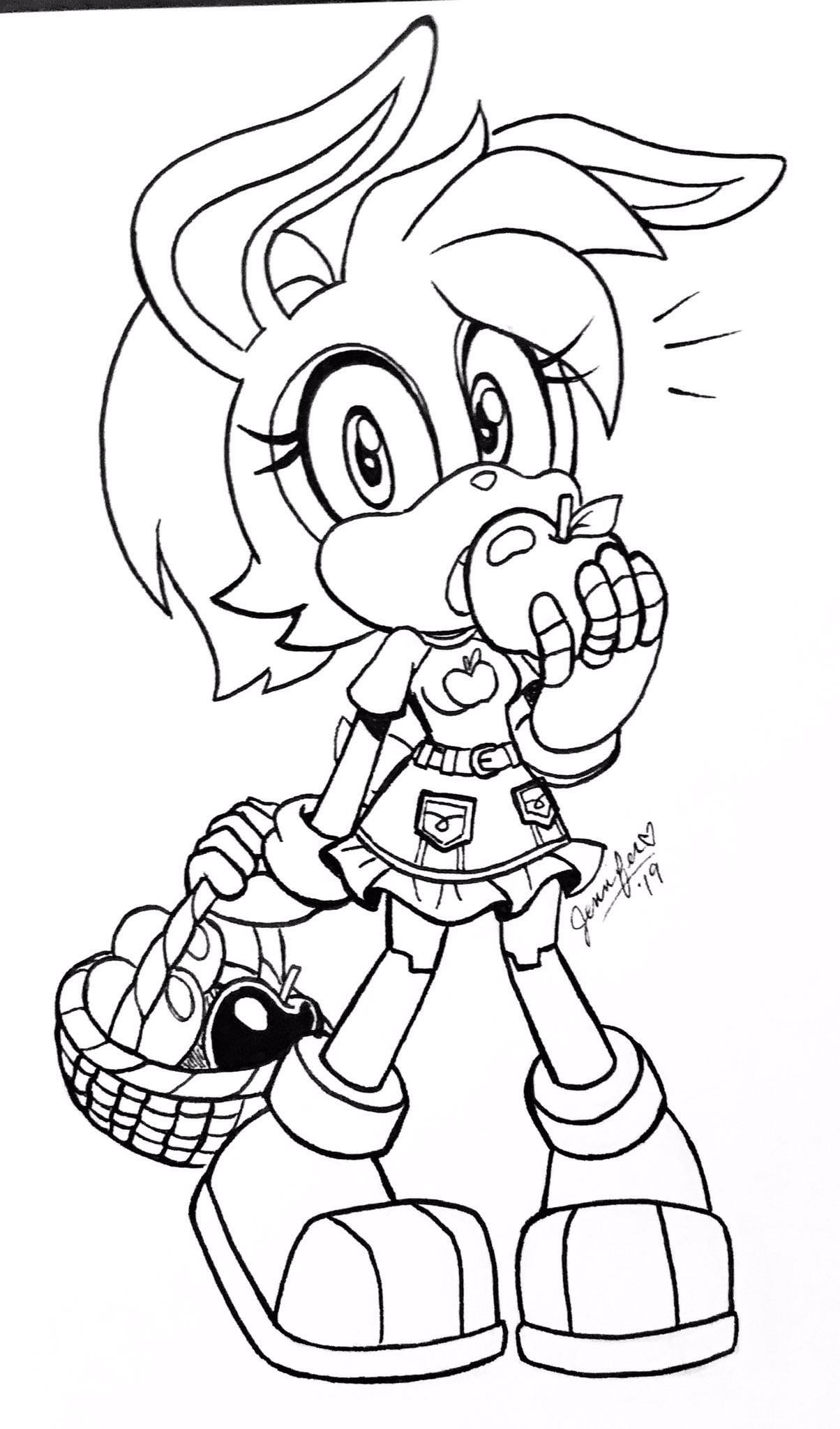 Here is jennifer hernandezs sonic archieidw artist drawing of bunnie eating an apple for inktober rsonicthehedgehog