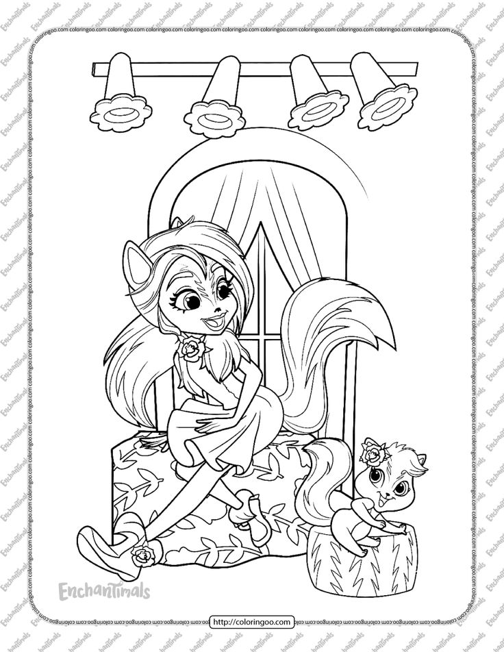 Printable enchantimals sage skunk coloring pages poppy coloring page cute coloring pages fox coloring page