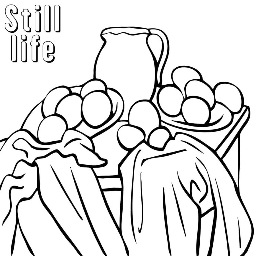 Still life coloring pages