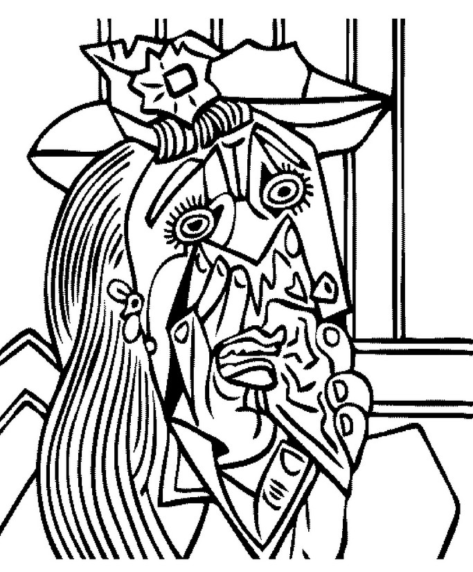 Art therapy coloring page picasso weeping woman