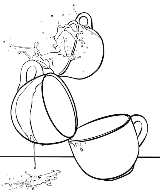 Premium vector still life coloring page