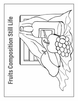 Fruits coloring and drawing pages