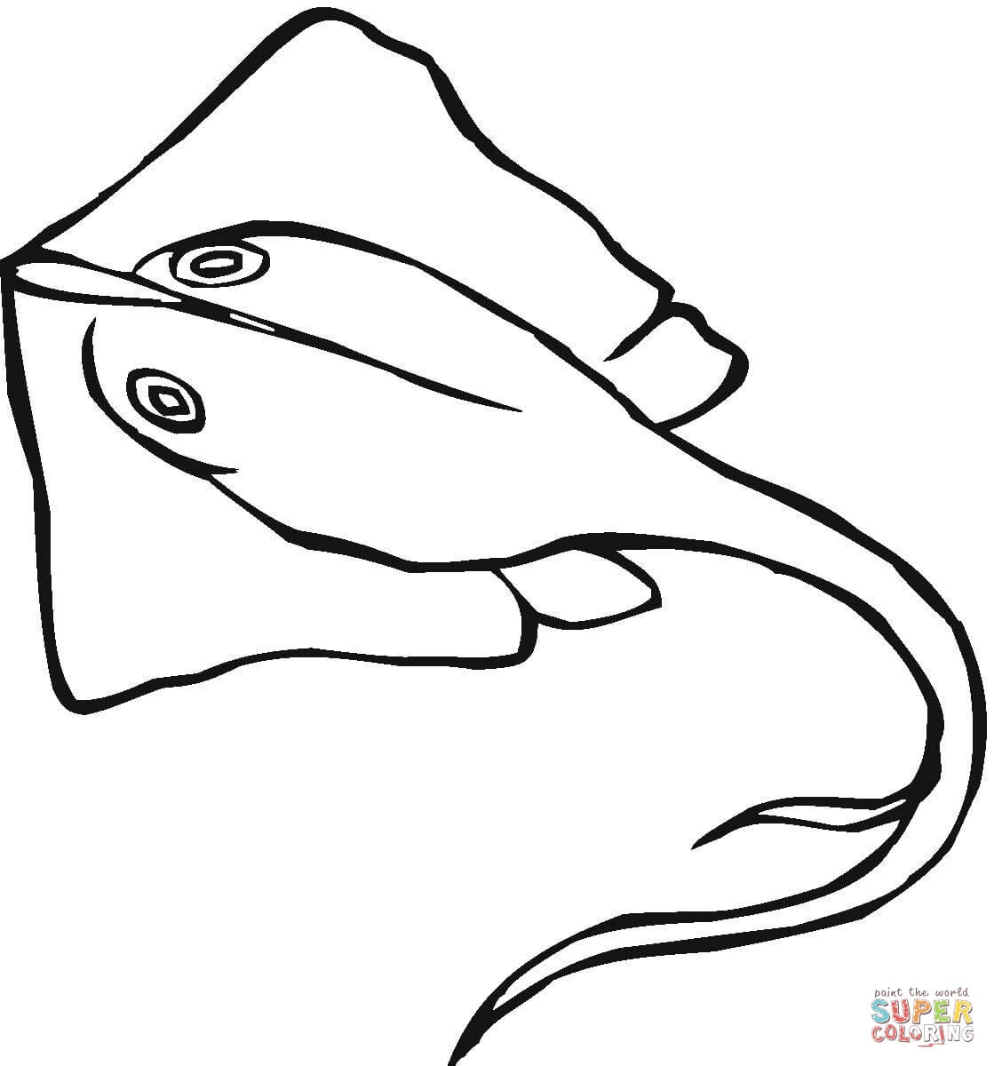 Stingray coloring page free printable coloring pages