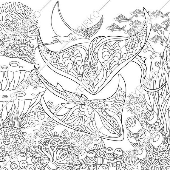 Coloringpageexpress on x new underwater coloring page with manta rays httpstcoemducrs coloringpageforadult adultcoloringpage coloringpage coloringbook adult colouring coloring page book zentangle download color mandala mantaray