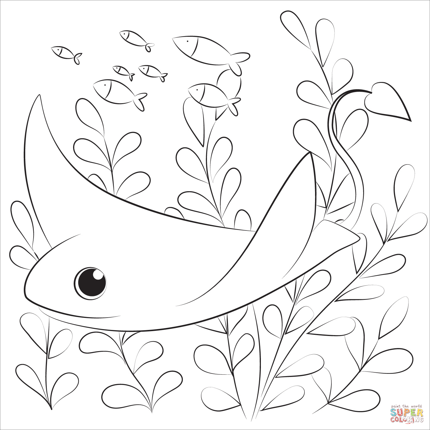 Stingray coloring page free printable coloring pages