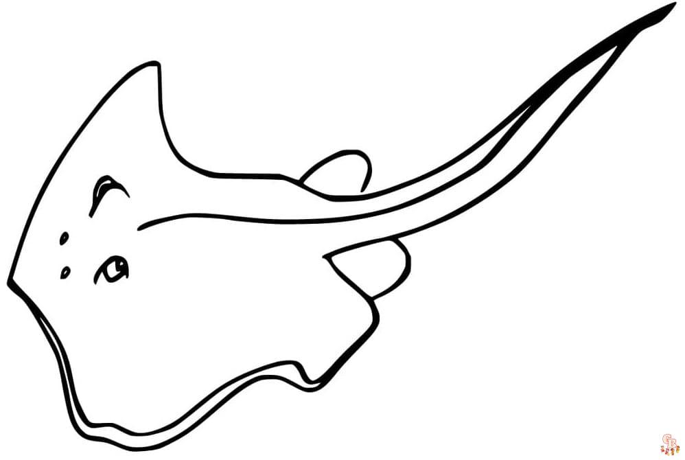 Printable stingrays coloring pages free for kids and adults