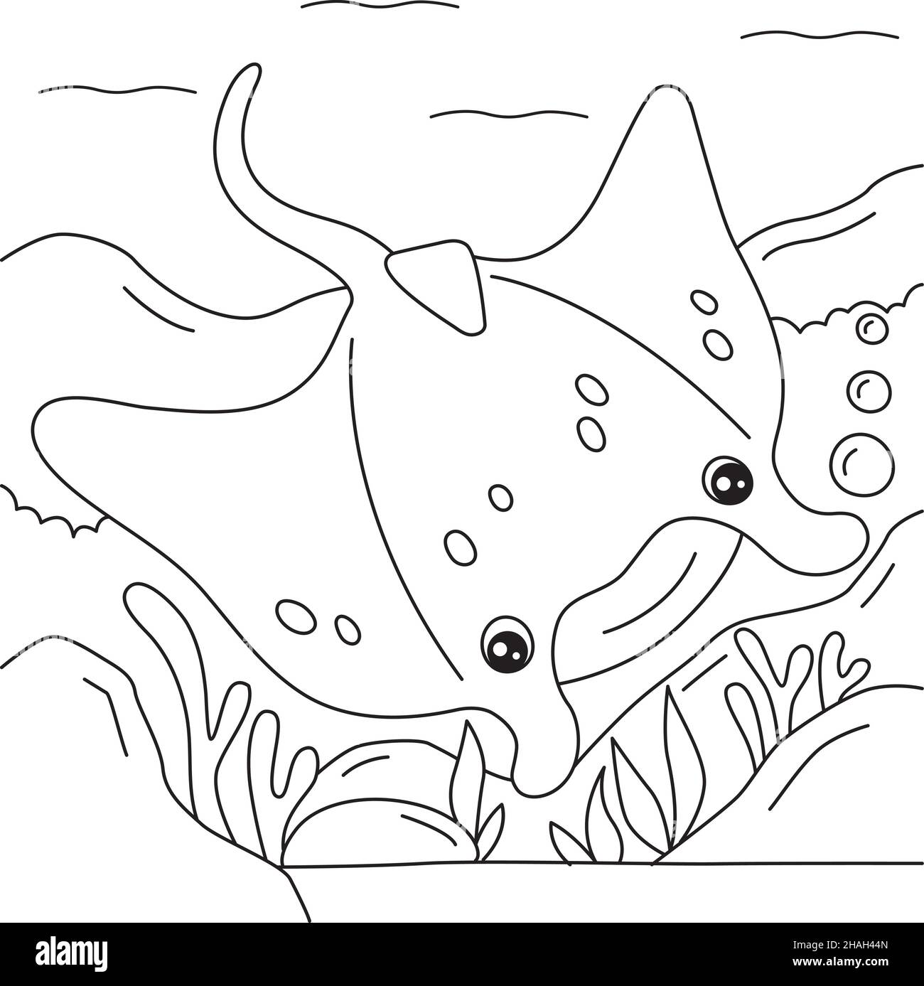 Manta ray coloring page for kids stock vector image art