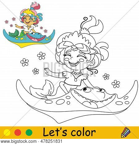 Cute jouful mermaid vector photo free trial bigstock