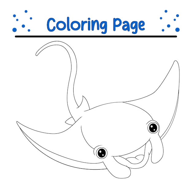 Premium vector vector cute stingray coloring for children sea animal coloring book