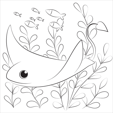 Stingray coloring page free printable coloring pages