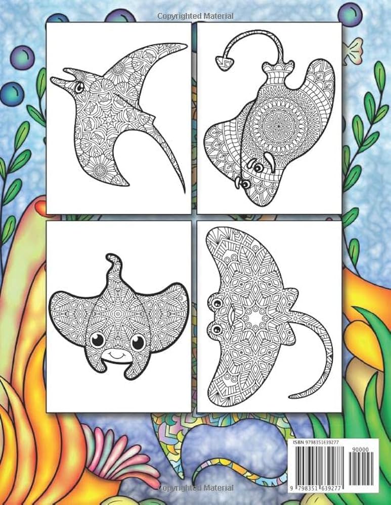 Stingray coloring book for adults stress relieving stingray with greatly relaxing and beautiful fall inspired designs for adults arnold fletcher books