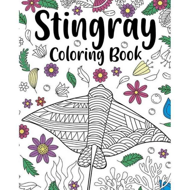 Stingray coloring book coloring books for adults stingray zentangle coloring pages under the sea paperback