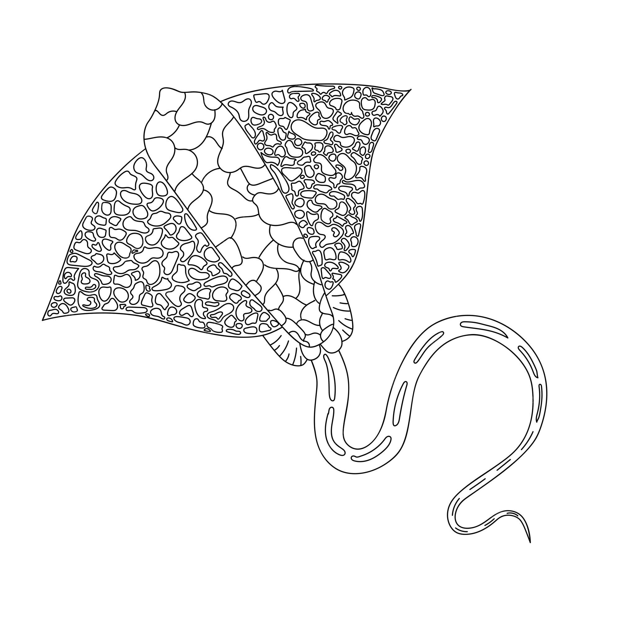 Premium vector staining coloring book coloring book with a picture of a mantle stingray