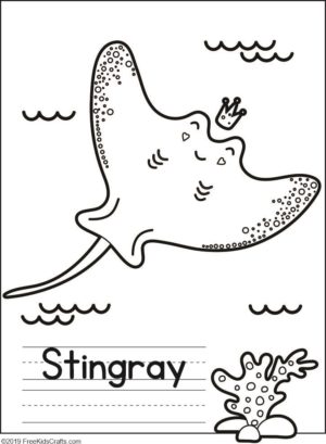 Narwhal coloring page plus more sea life coloring pages