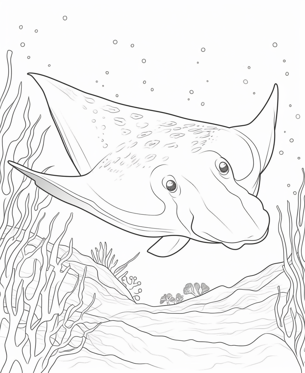 Stingray coloring pages for children coloring pages