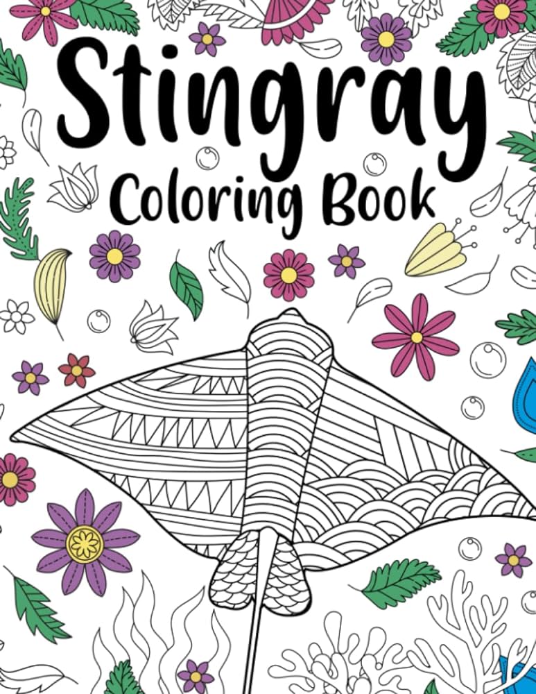 Stingray coloring book an adult coloring books for stingray lovers stingray patterns zentangle for stress relief and relaxation publishing paperland books