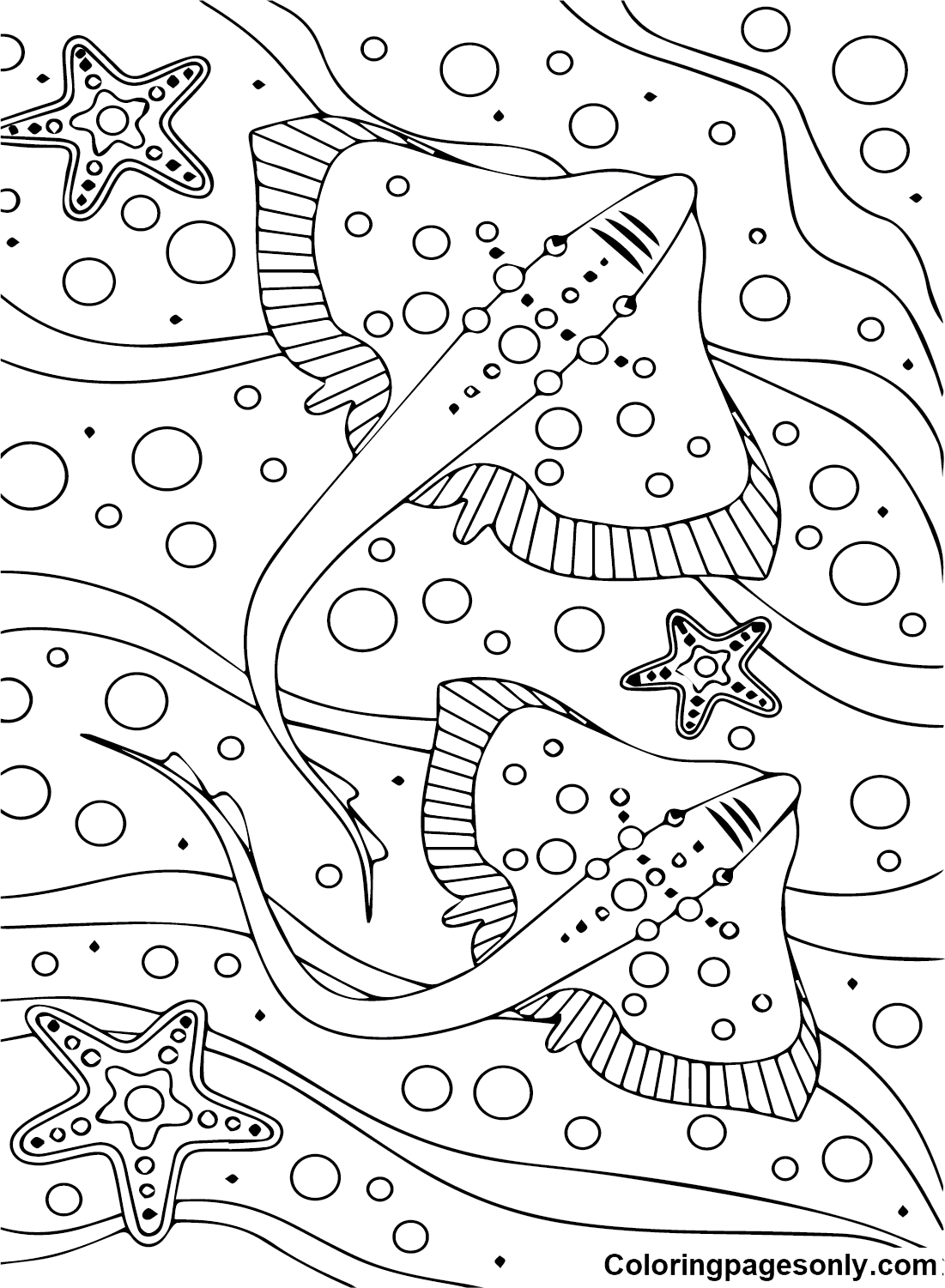 Stingray coloring pages printable for free download