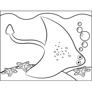 Swimming stingray coloring page
