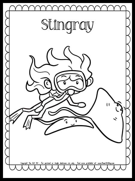 Stingray coloring page free printable â the art kit