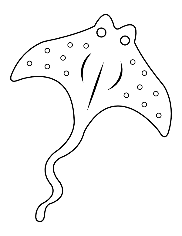 Printable simple stingray coloring page