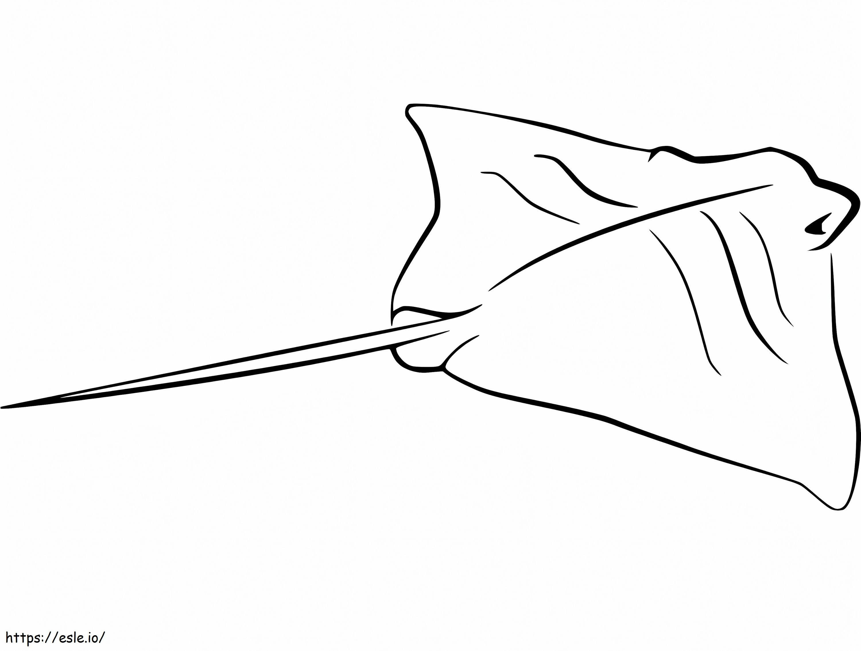 Stingray swimming coloring page