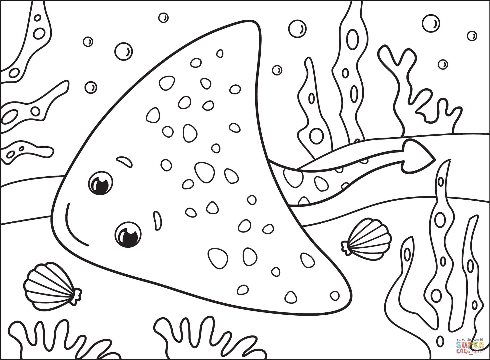 Stingray coloring page free printable coloring pages