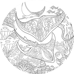 Coloring page stingray sticker