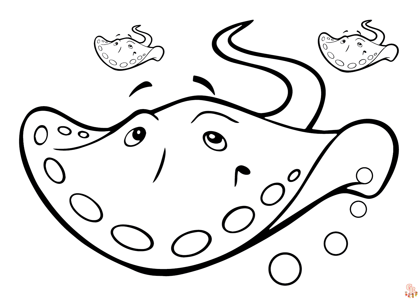 Printable stingrays coloring pages free for kids and adults