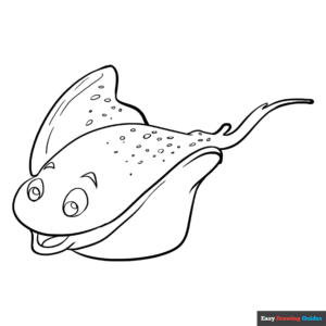 Stingray coloring page easy drawing guides