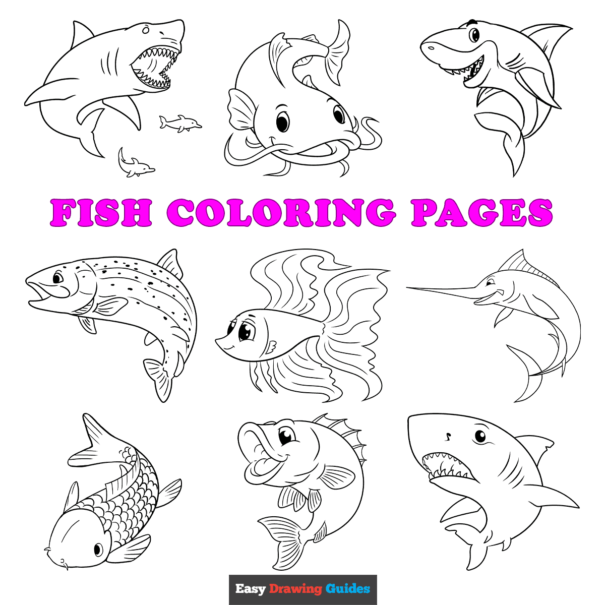 Free printable fish coloring pages for kids