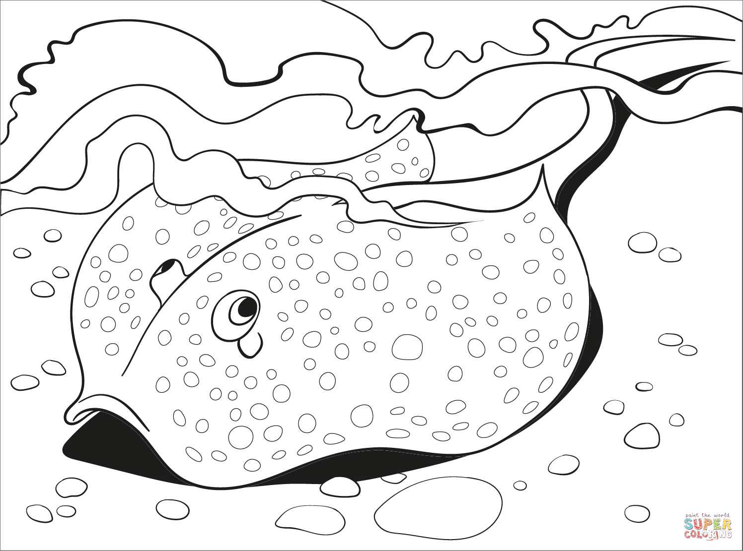 Stingray coloring page free printable coloring pages