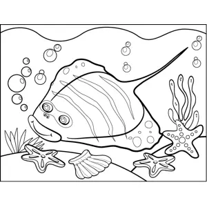 Striped stingray coloring page