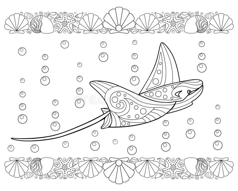 Stingray coloring stock illustrations â stingray coloring stock illustrations vectors clipart